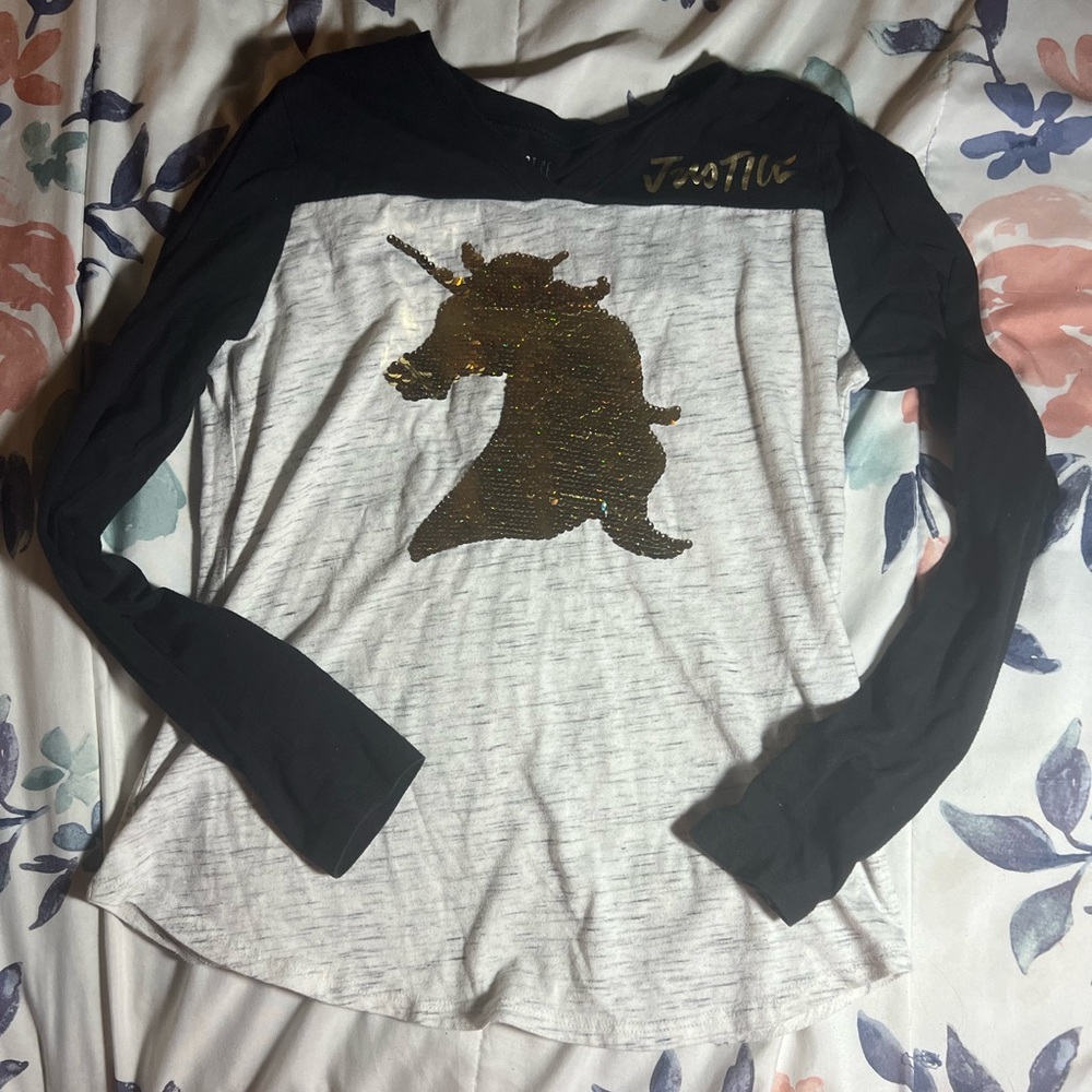 Justice sequin unicorn long sleeve girls size 8